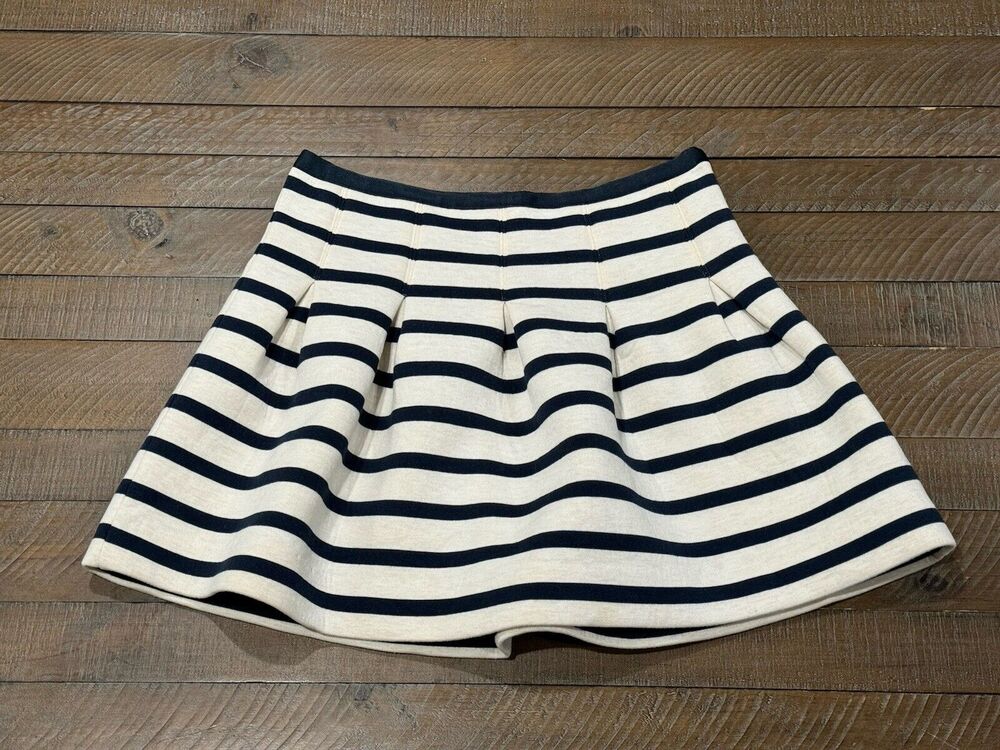 GAP Blue Striped Pleated A-Line Skirt - Women's Size S